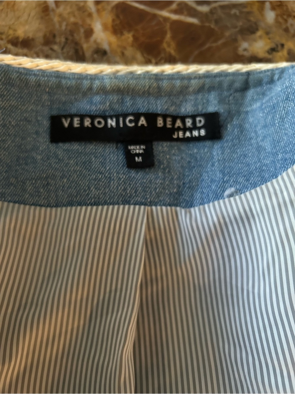 Veronica Beard Milla Jean Blue Tweed-Trim Denim Jacket - Picture 4 of 9